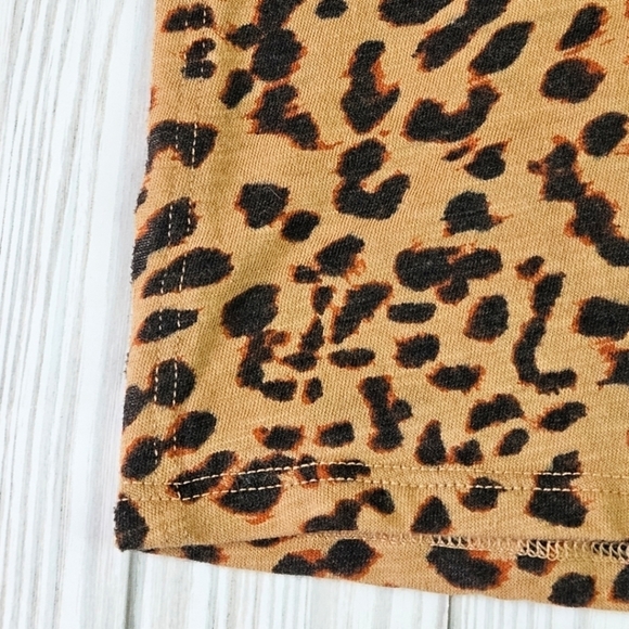Free People We the Free Clarity T Shirt in Cheetah Combo Size Medium - Picture 10 of 10